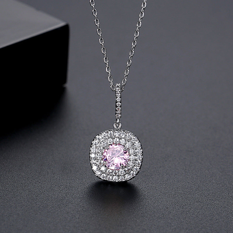 White Gold Plated Cubic Zirconia Pendant Necklace AAA1062