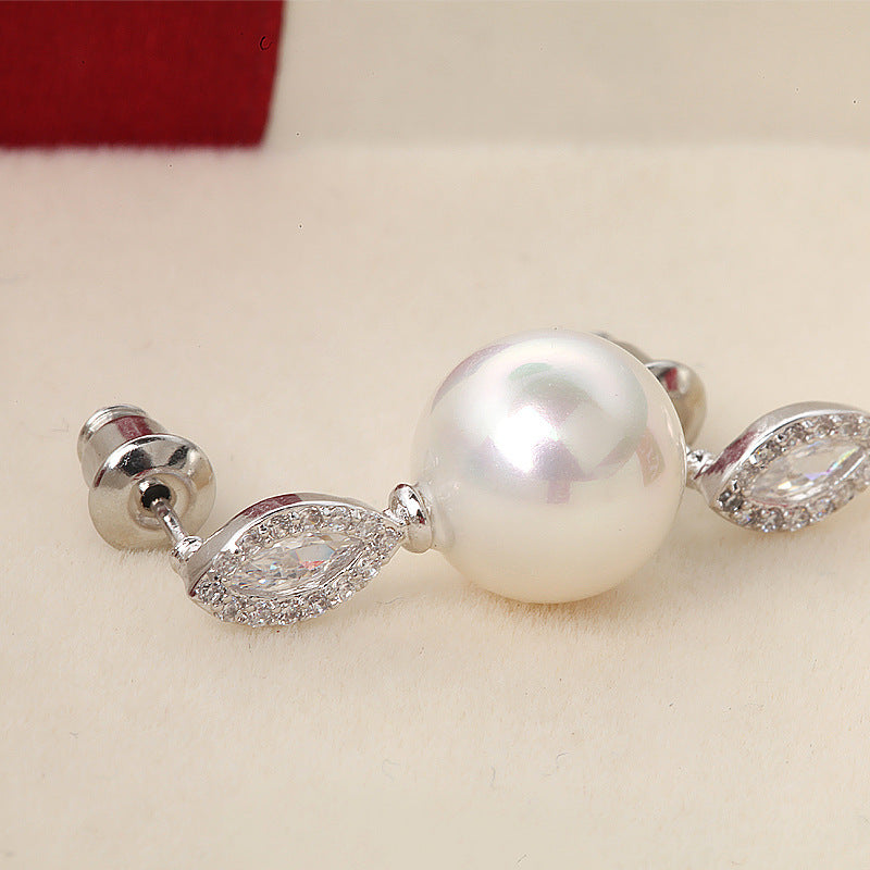 Faux Pearl & Marquise Cubic Zirconia Drop Earrings AAA2079