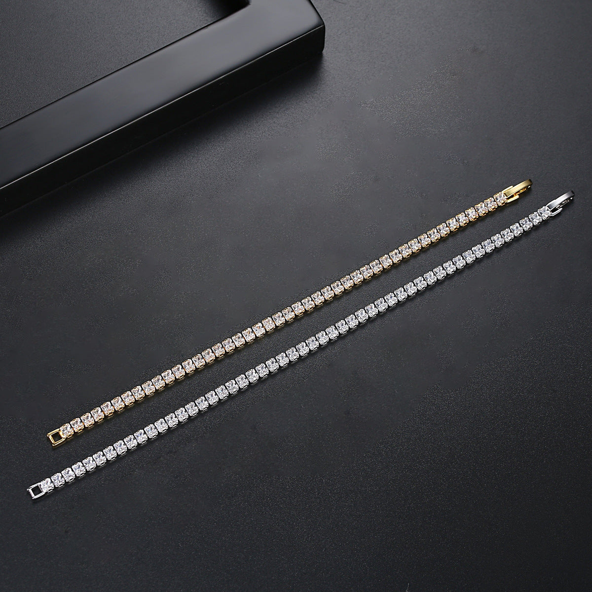 Gold Plated Cubic Zirconia Cupchain Tennis Bracelet AAA2224