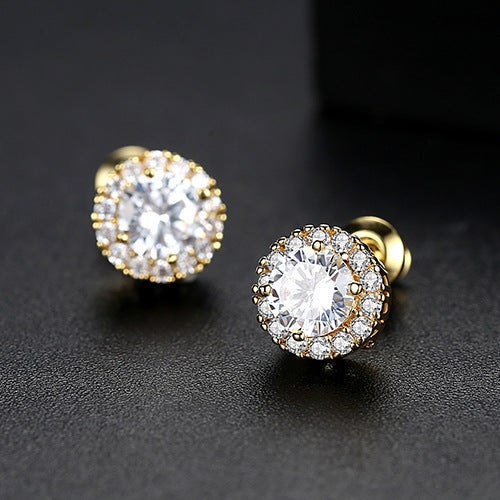 Round Cut Cubic Zirconia Stud Earrings AAA2335