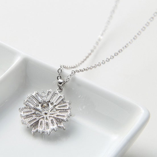 White Gold Plated Round Cubic Zirconia Chain Necklace AAA2457