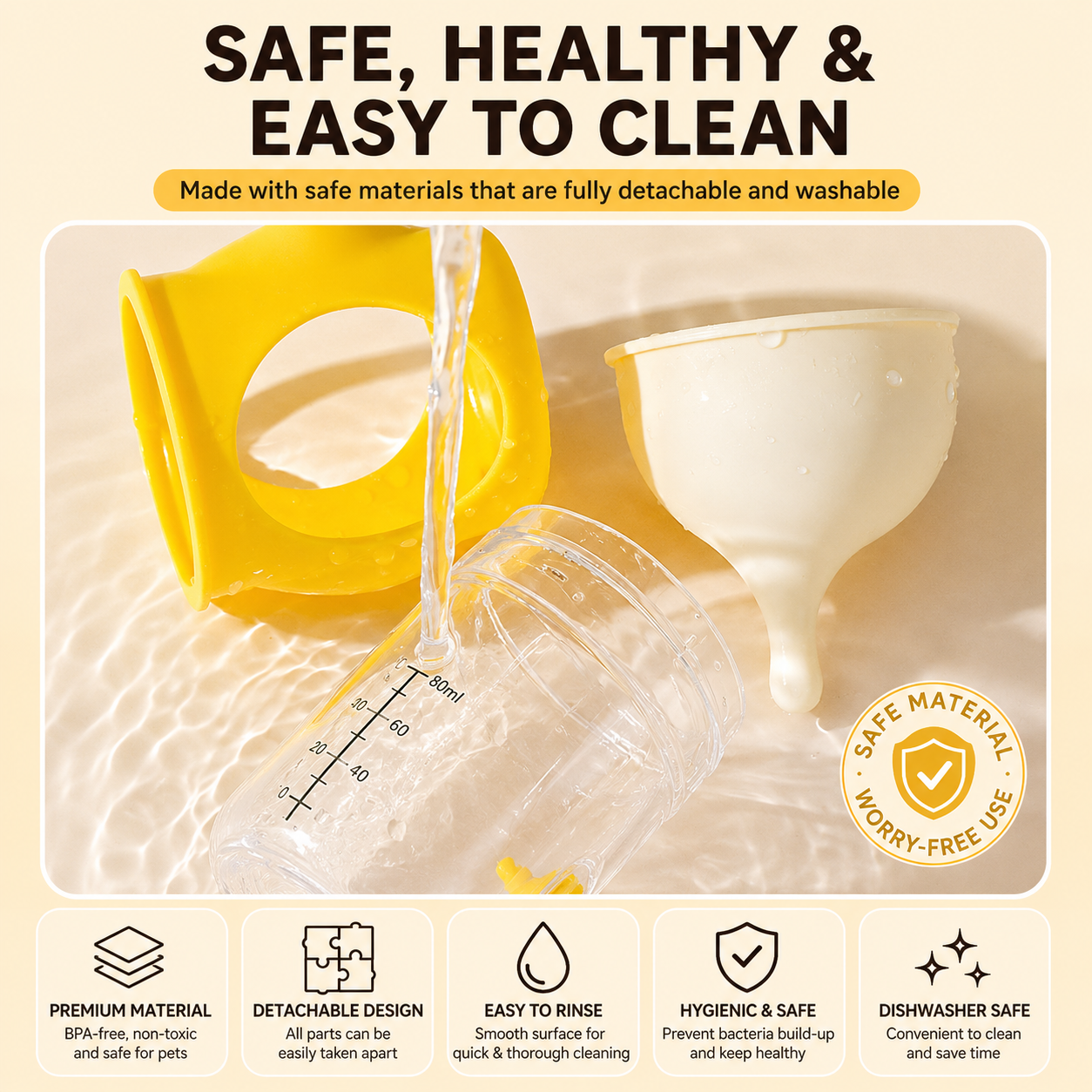 5 Pack Anti-Choke Pet Feeding Bottles for Puppies & Kittens