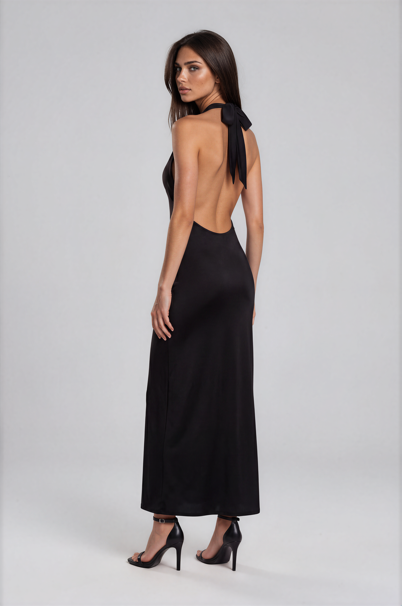 Halter Plunge High-Slit Maxi Dress NDS-0016