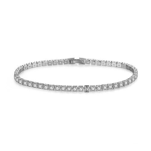 Gold Plated Cubic Zirconia Cup Chain Tennis Bracelet AAA636