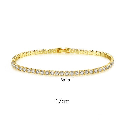 Gold Plated Cubic Zirconia Cup Chain Tennis Bracelet AAA636