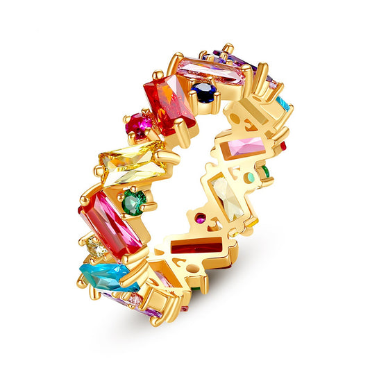 Multi-color Cubic Zirconia Ring AAA006