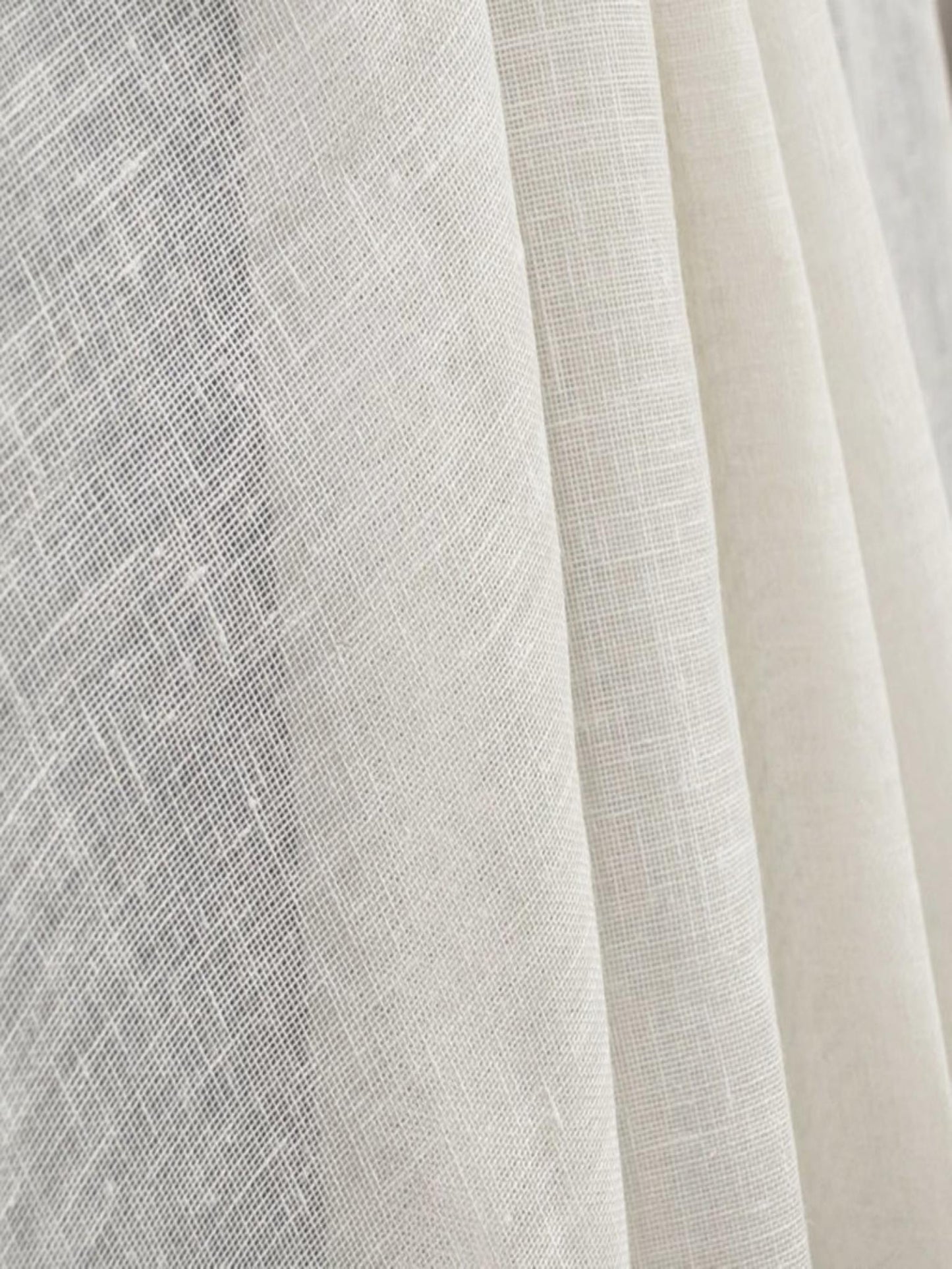 Elegant Tie-Top Sheer Linen Curtain
