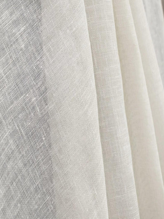 Elegant Tie-Top Sheer Linen Curtain