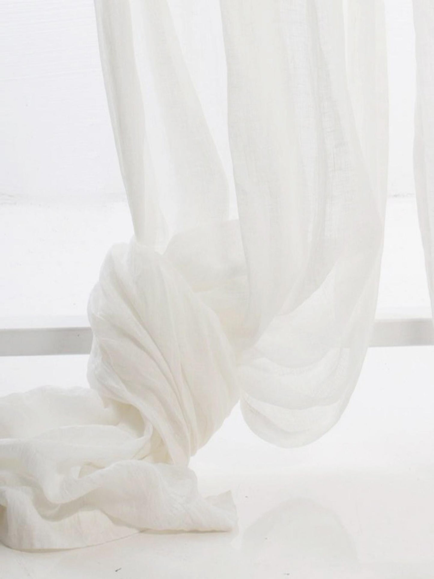 Elegant Tie-Top Sheer Linen Curtain