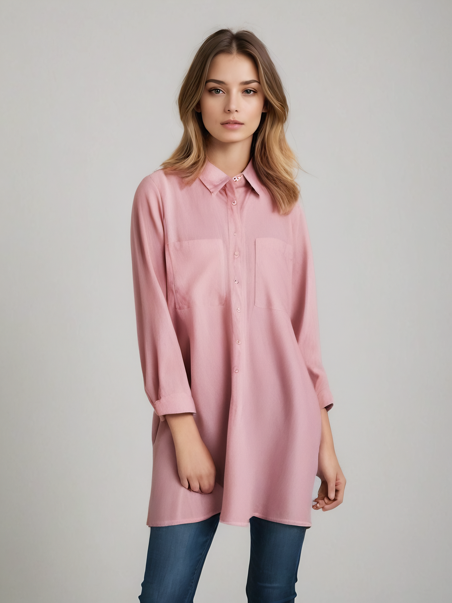Button-Up Linen Long Shirt CRLinen1216-054
