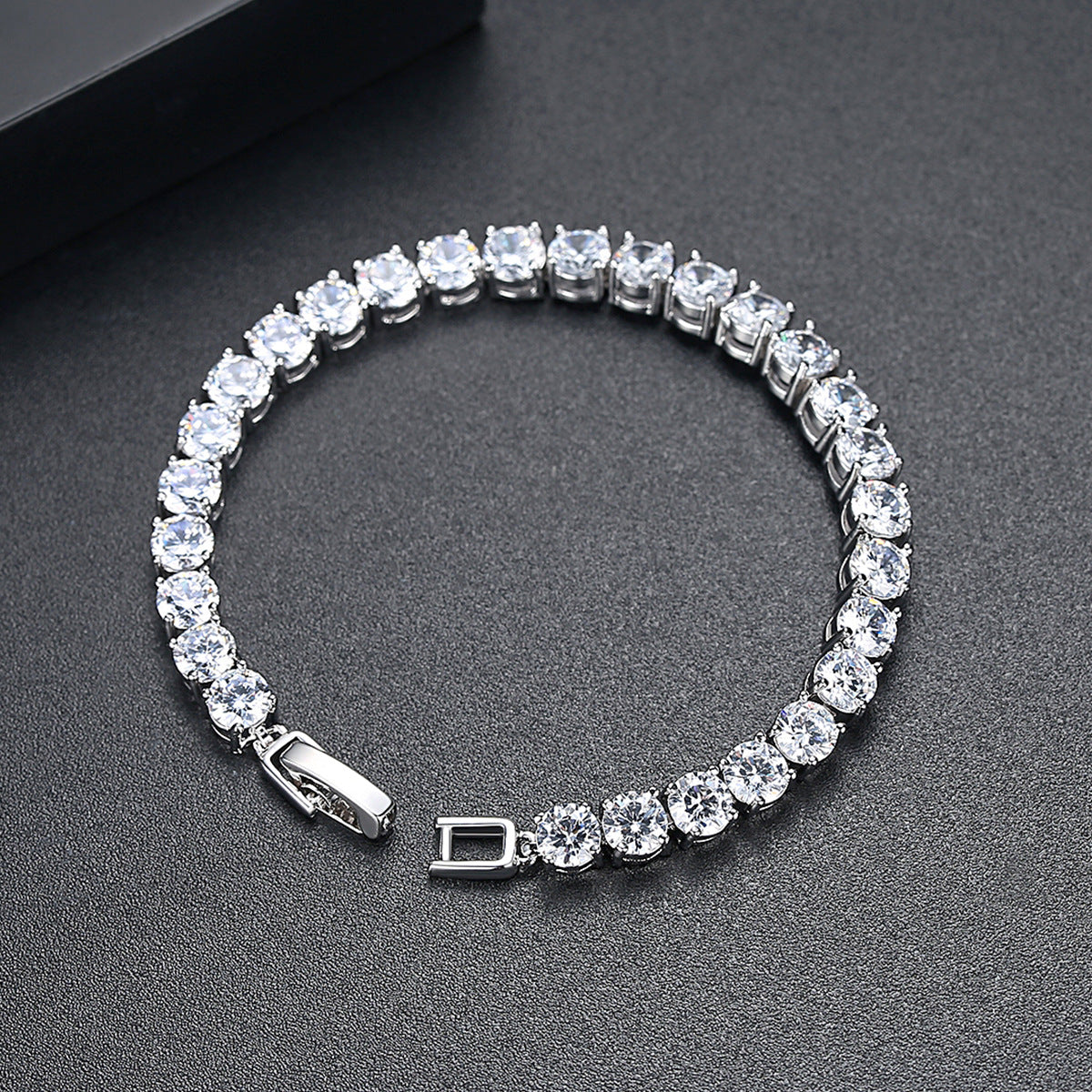 Cubic Zirconia Cupchain Tennis Bracelet AAA004
