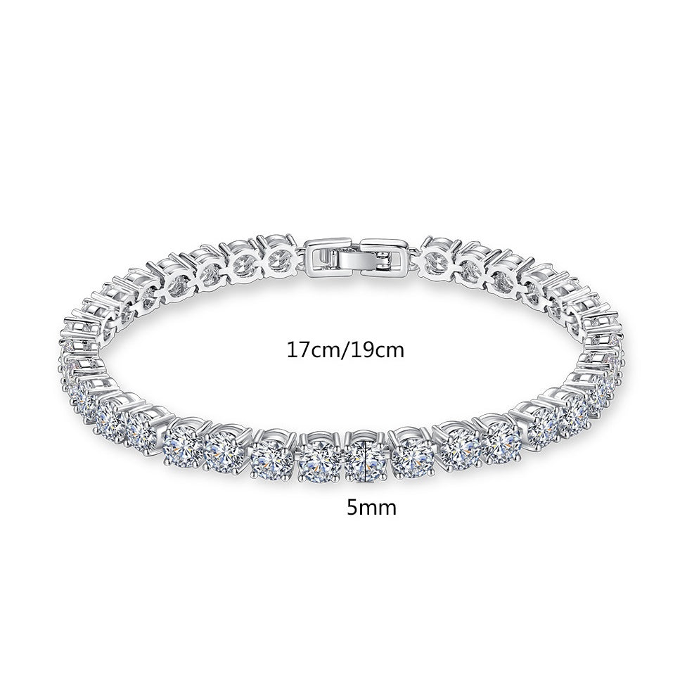 Cubic Zirconia Cupchain Tennis Bracelet AAA004