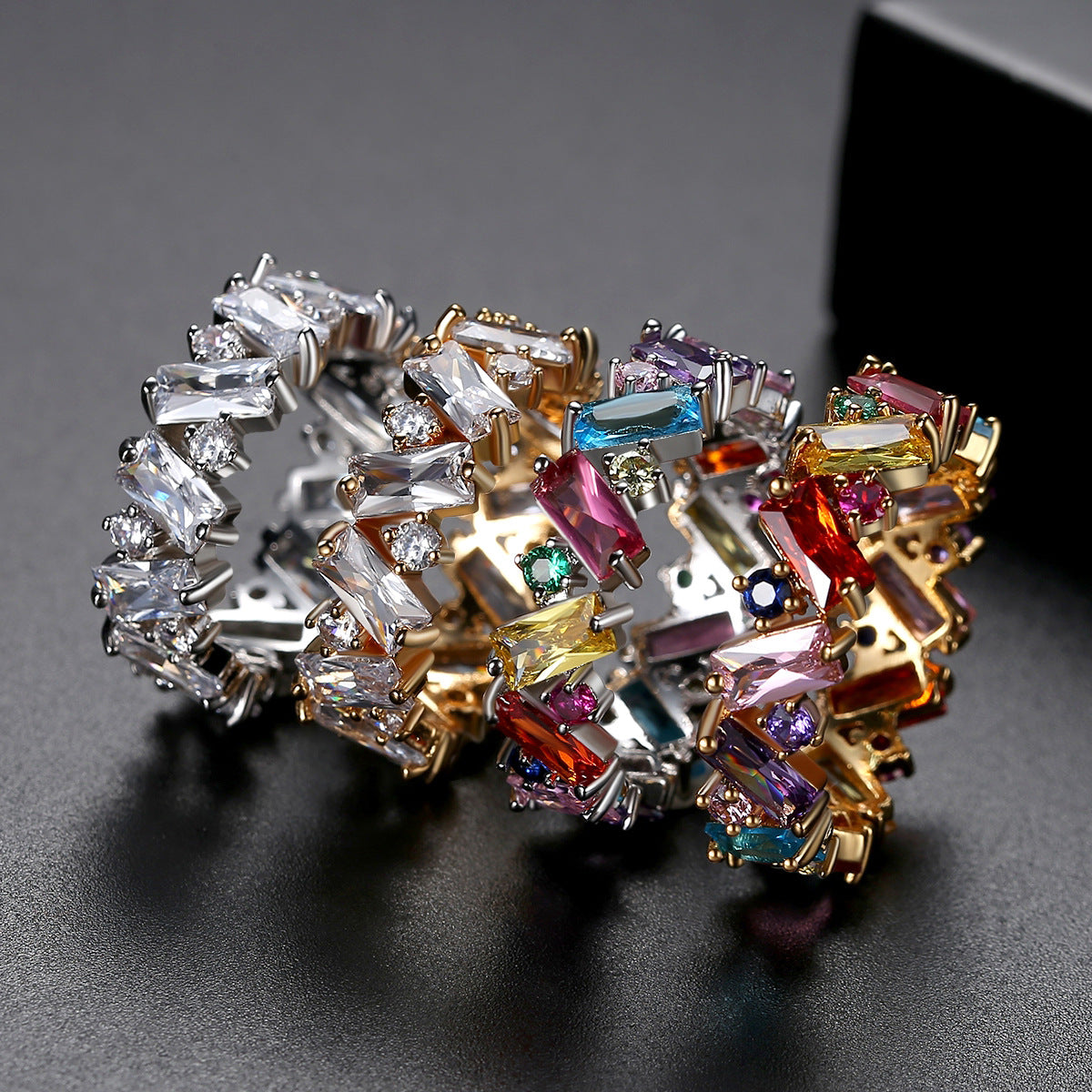 Multi-color Cubic Zirconia Ring AAA006
