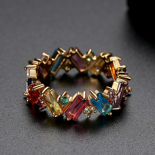 Multi-color Cubic Zirconia Ring AAA006