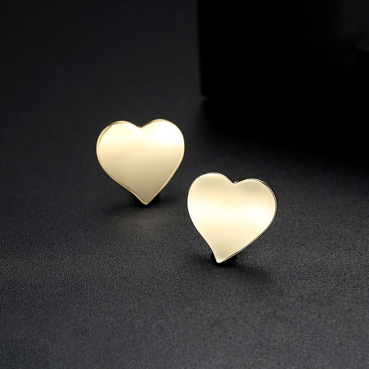 Heart Shape Gold Plated Ear Buckle Stud Earrings AAA023