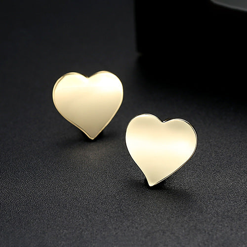 Heart Shape Gold Plated Ear Buckle Stud Earrings AAA023
