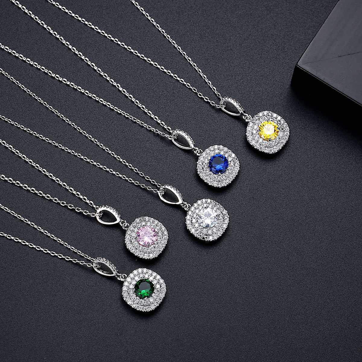 White Gold Plated Cubic Zirconia Pendant Necklace AAA1062