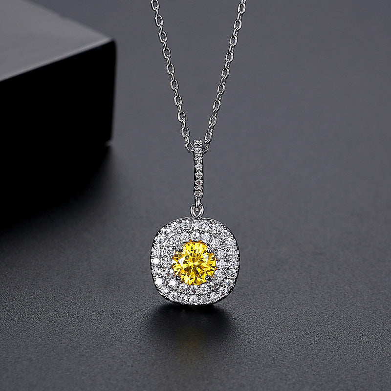 White Gold Plated Cubic Zirconia Pendant Necklace AAA1062