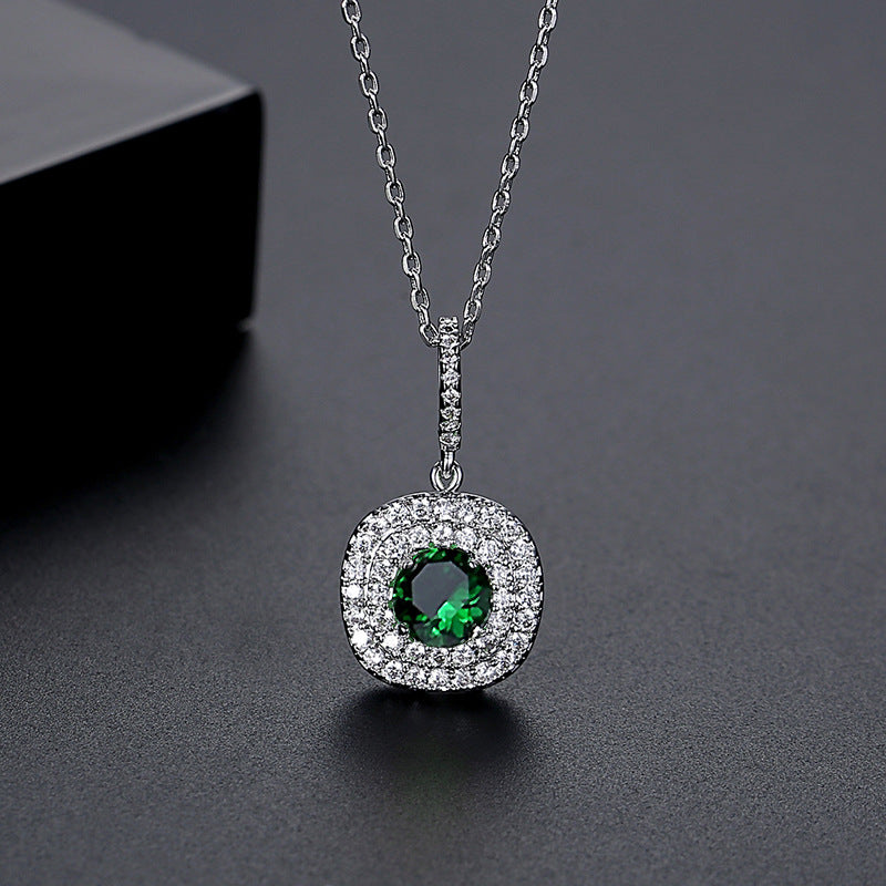 White Gold Plated Cubic Zirconia Pendant Necklace AAA1062
