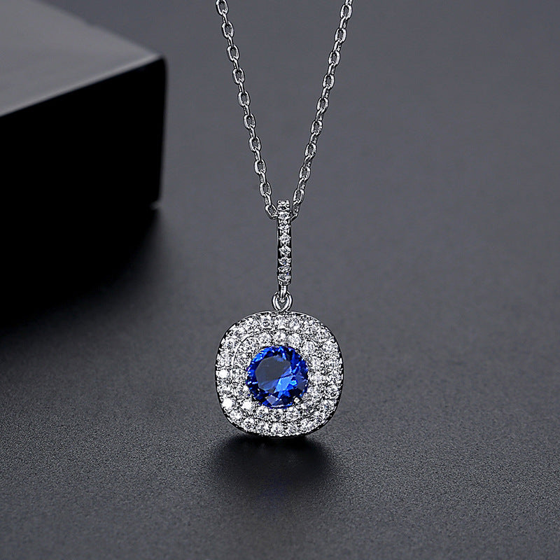 White Gold Plated Cubic Zirconia Pendant Necklace AAA1062