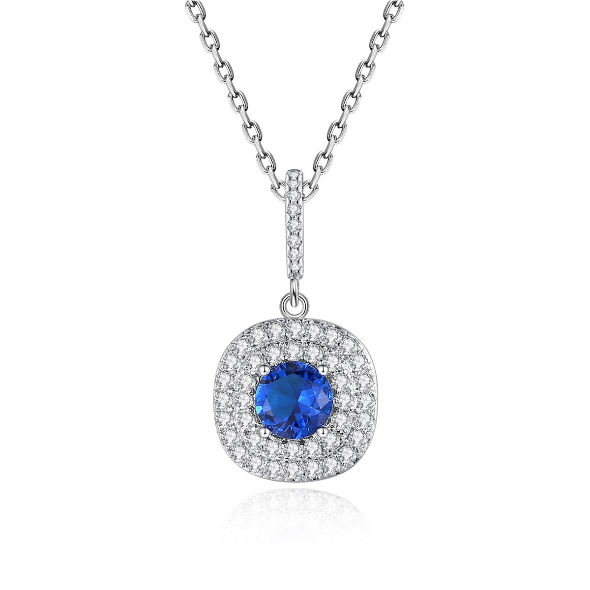 White Gold Plated Cubic Zirconia Pendant Necklace AAA1062