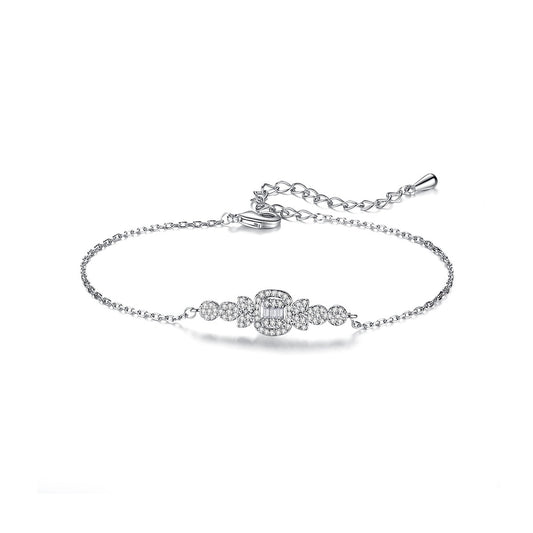 White Gold Plated Cubic Zirconia Chain Bracelet AAA1473