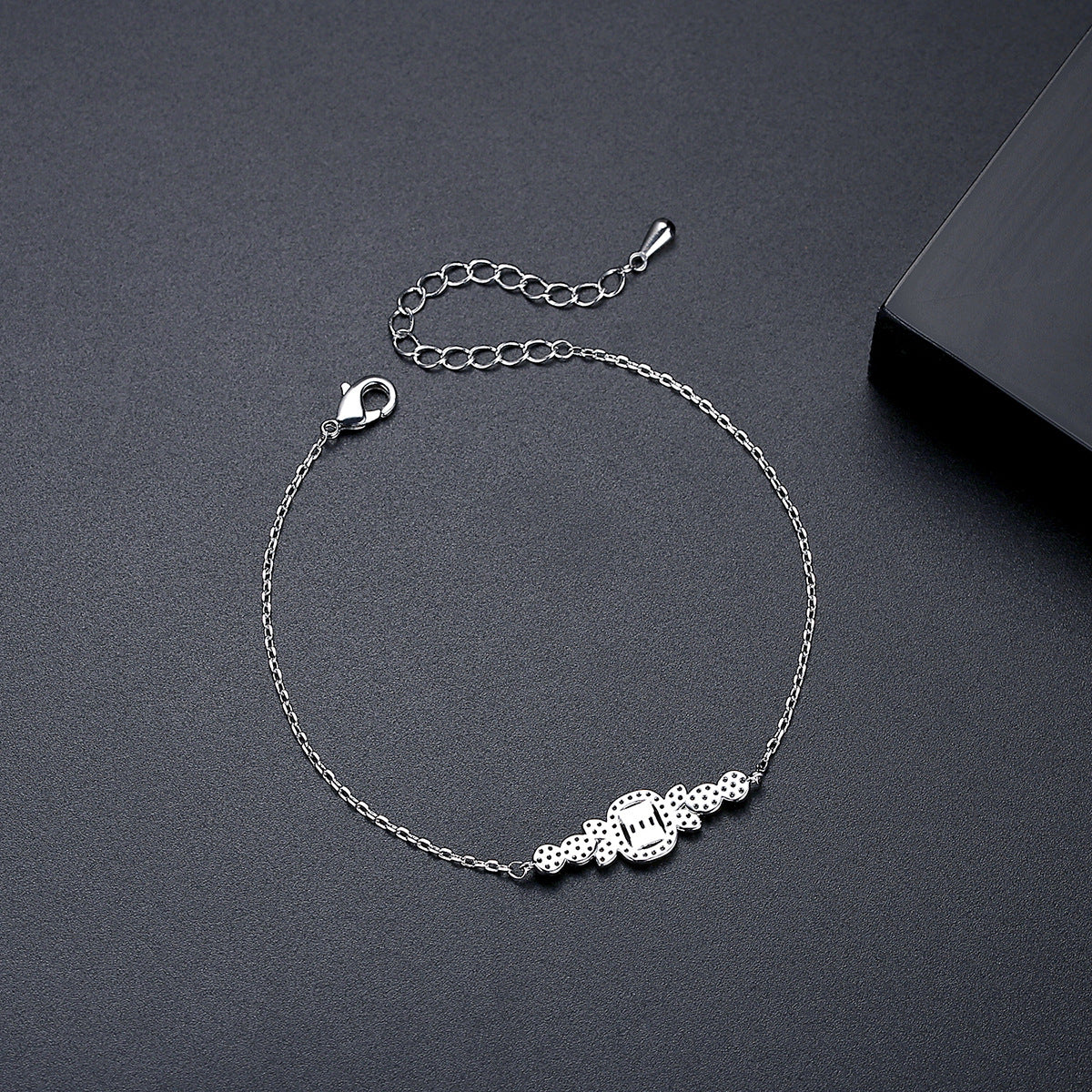 White Gold Plated Cubic Zirconia Chain Bracelet AAA1473