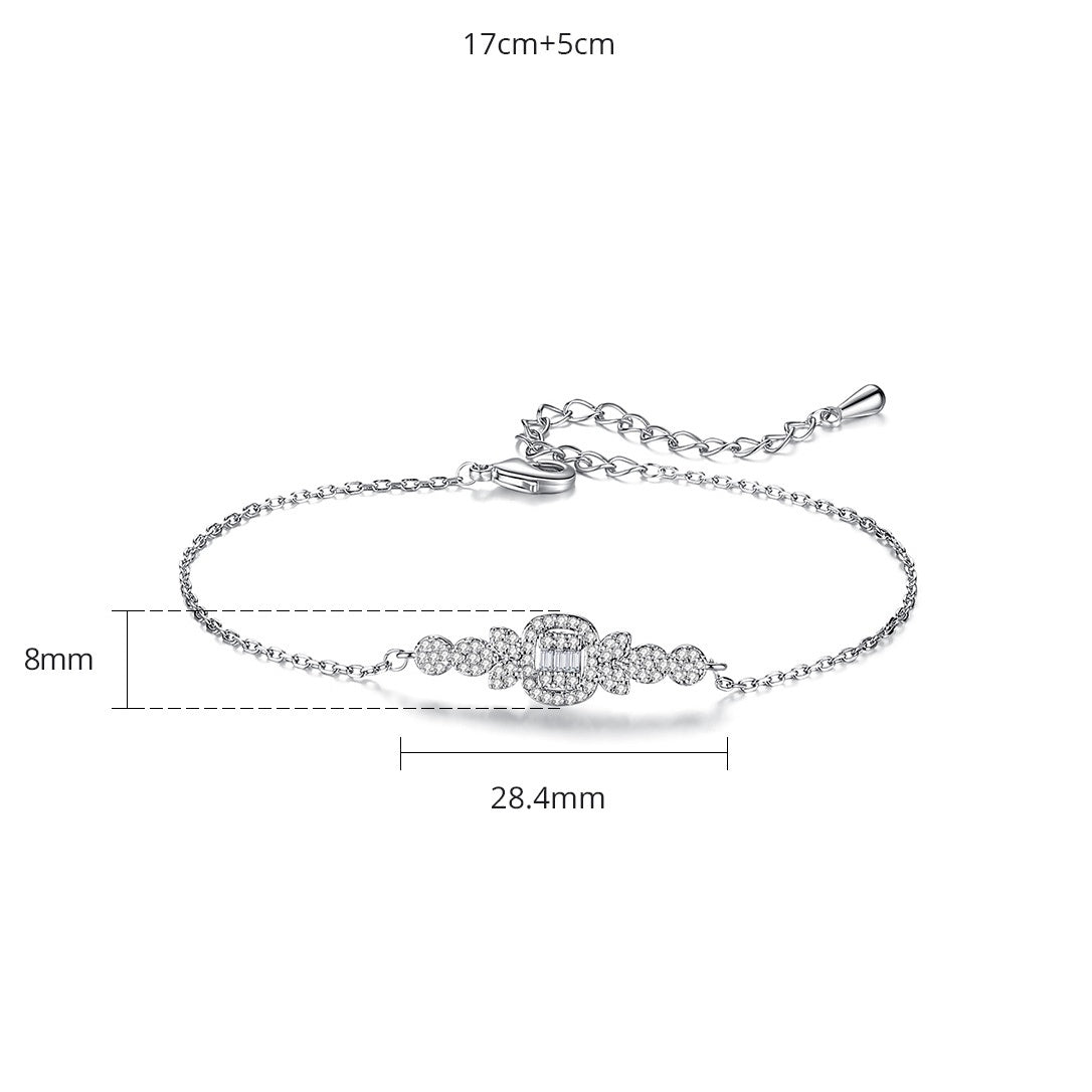 White Gold Plated Cubic Zirconia Chain Bracelet AAA1473