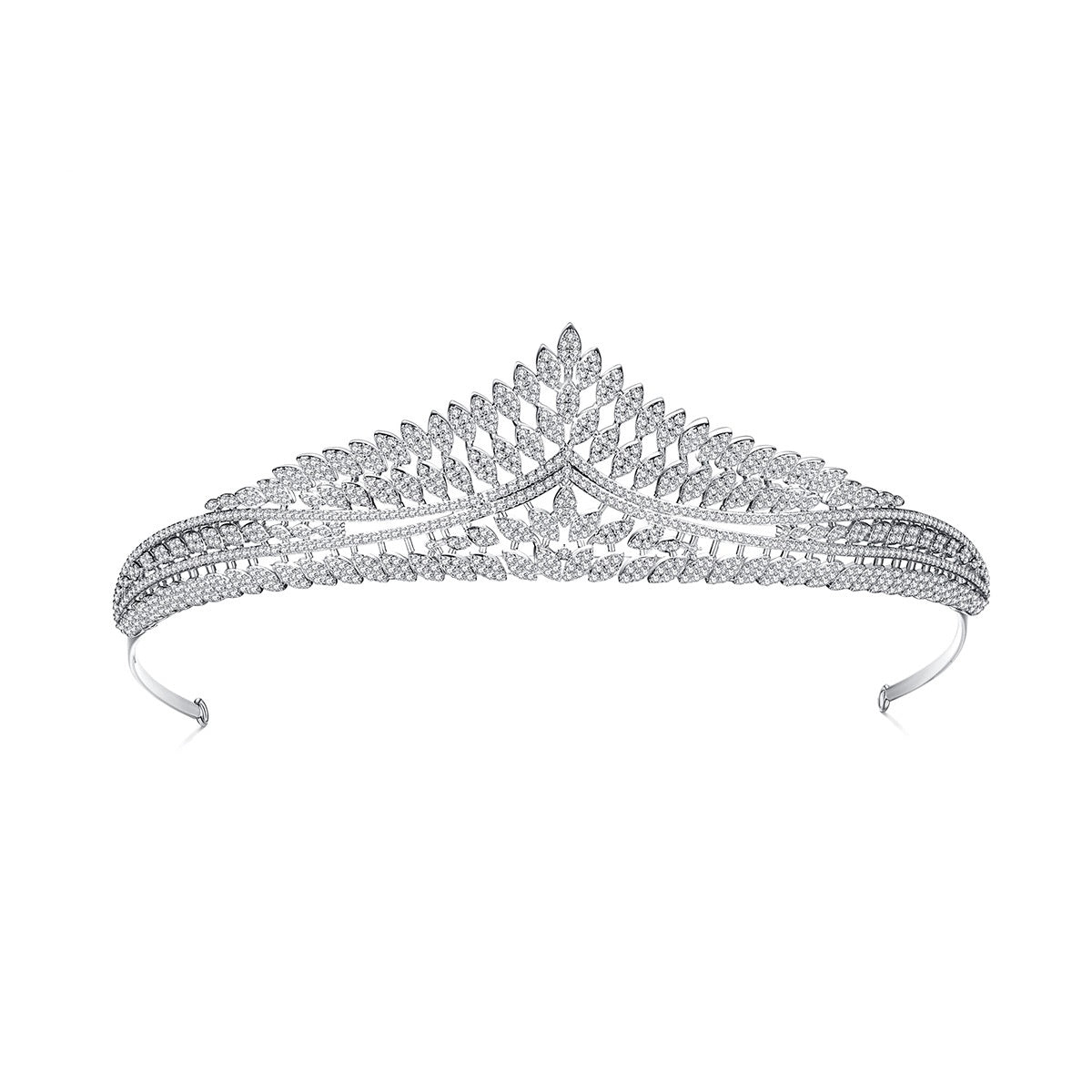 White Gold Plated Cubic Zirconia Bridal Wedding Tiara AAA1584