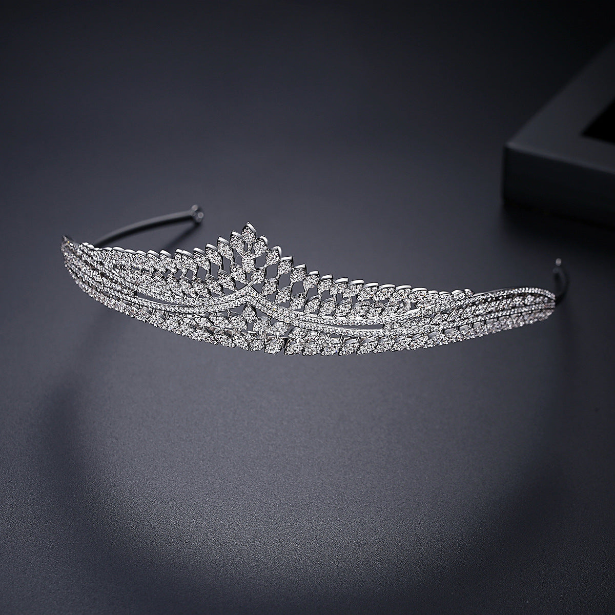 White Gold Plated Cubic Zirconia Bridal Wedding Tiara AAA1584