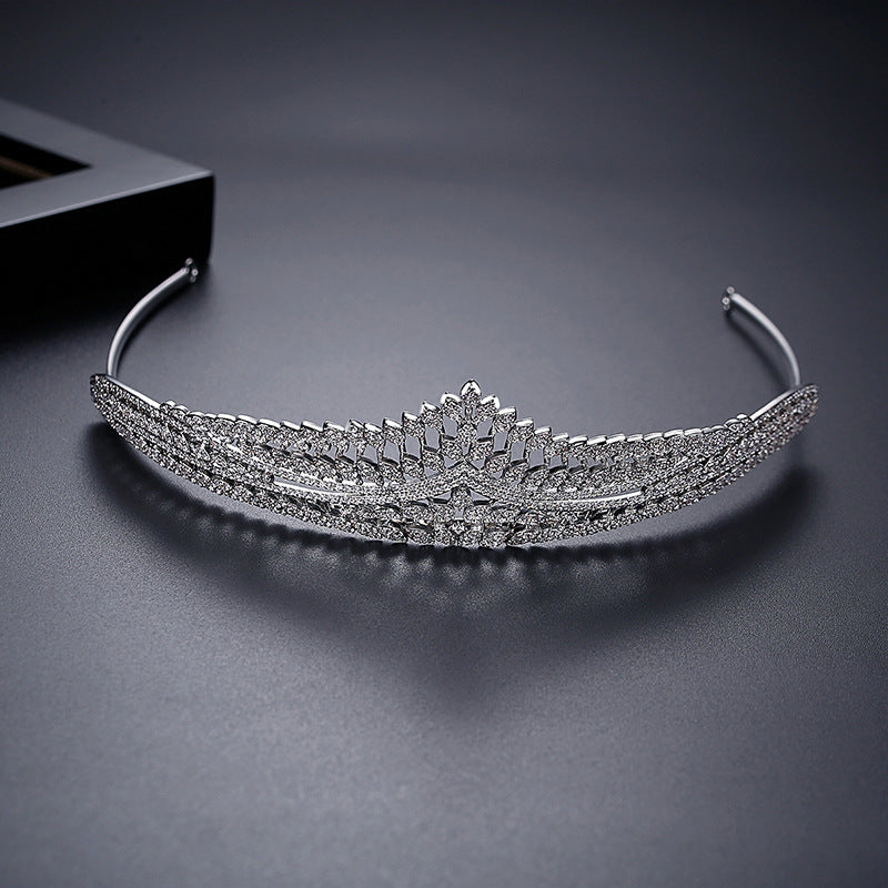 White Gold Plated Cubic Zirconia Bridal Wedding Tiara AAA1584
