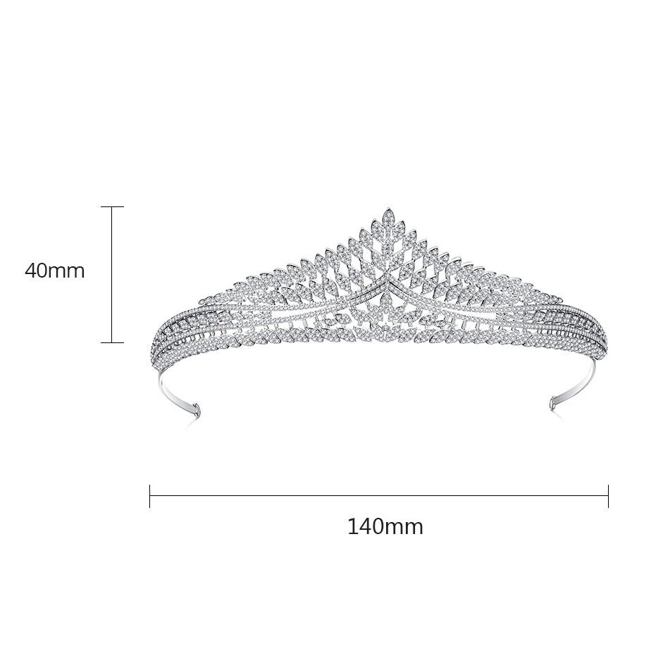 White Gold Plated Cubic Zirconia Bridal Wedding Tiara AAA1584