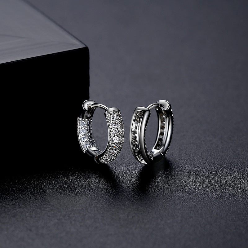 Gold Plated Cubic Zirconia Huggie Hoop Earrings AAA1760