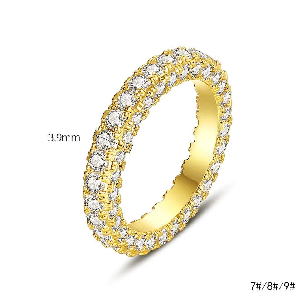 Gold Plated Cubic Zirconia Engagement Band Ring AAA1779