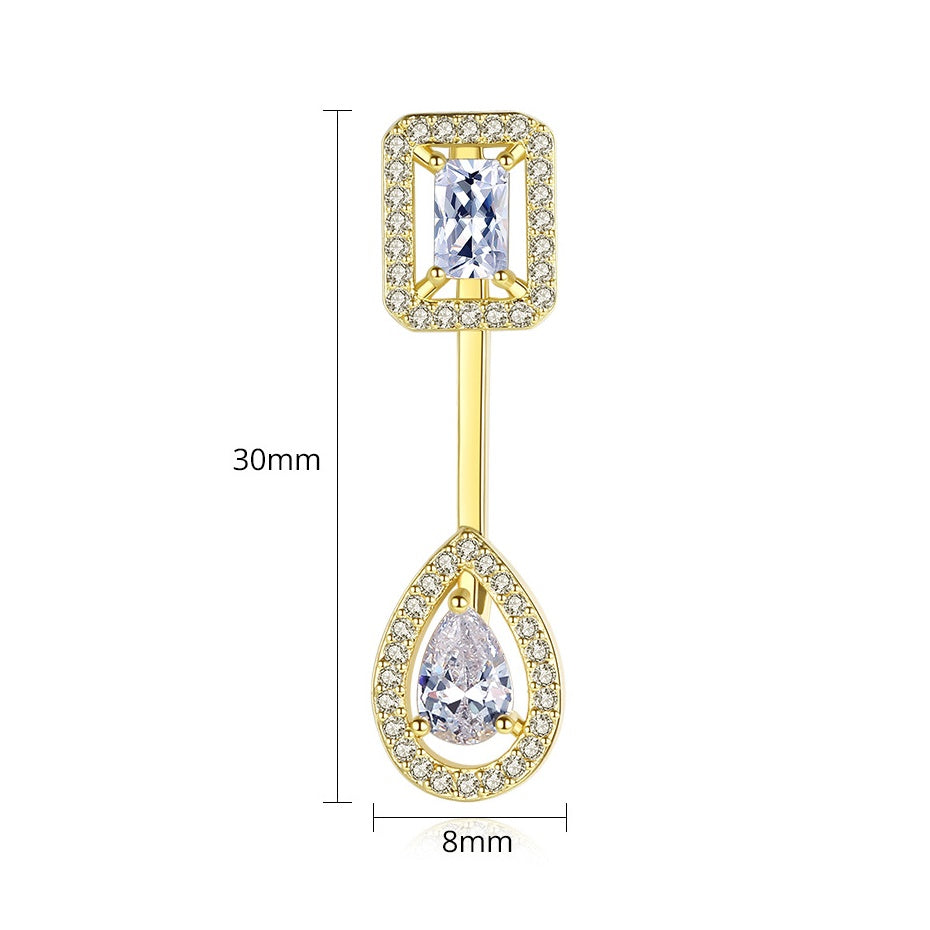 Gold Plated Cubic Zirconia Dangle Drop Earrings AAA1788