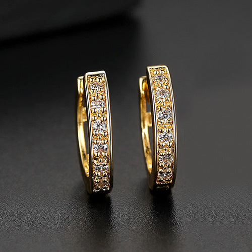 White Gold Plated Cubic Zirconia Huggie Hoop Earrings AAA1835