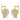 Gold Plated Flowers Cubic Zirconia Huggie Hoop Earrings AAA1877