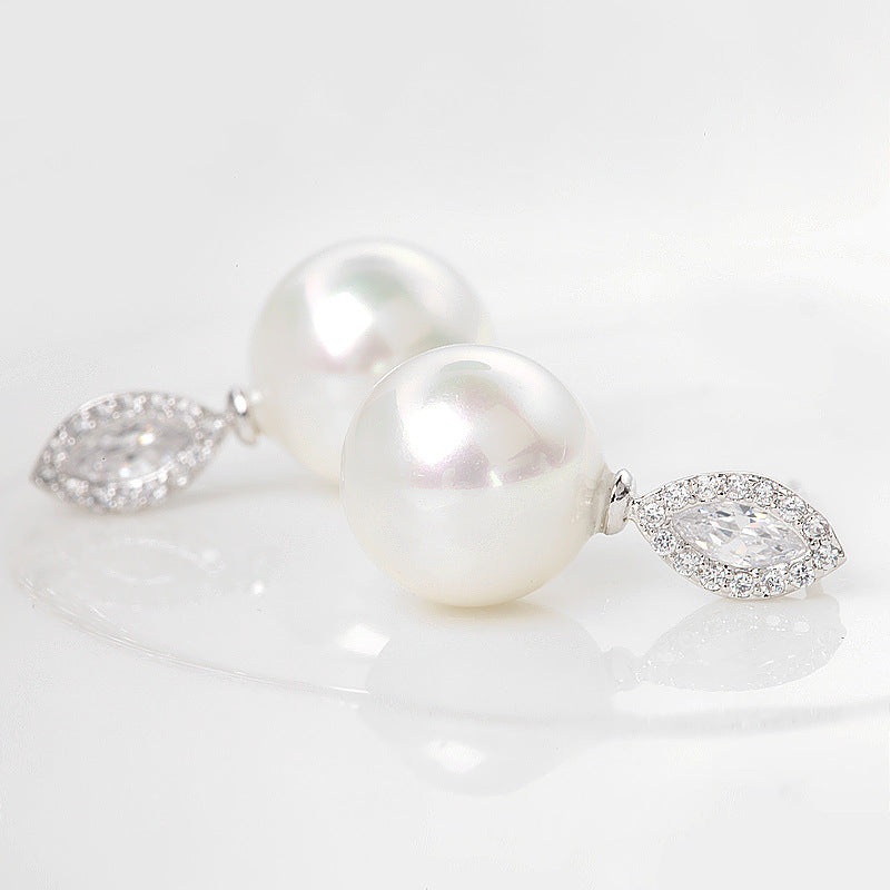 Faux Pearl & Marquise Cubic Zirconia Drop Earrings AAA2079