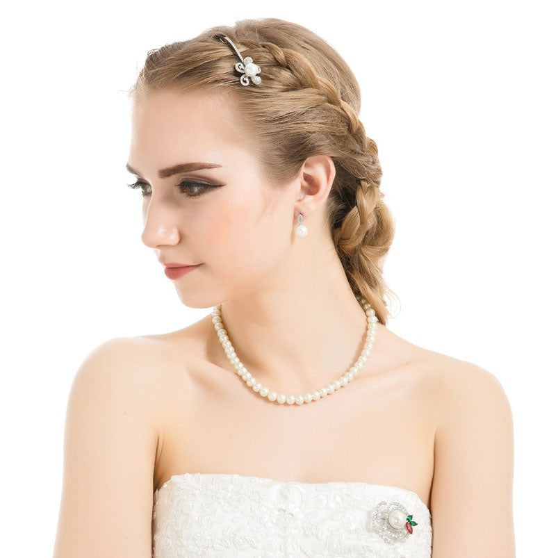 Faux Pearl & Marquise Cubic Zirconia Drop Earrings AAA2079
