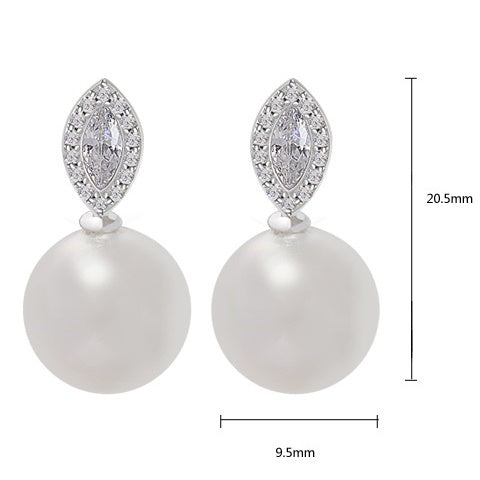 Faux Pearl & Marquise Cubic Zirconia Drop Earrings AAA2079