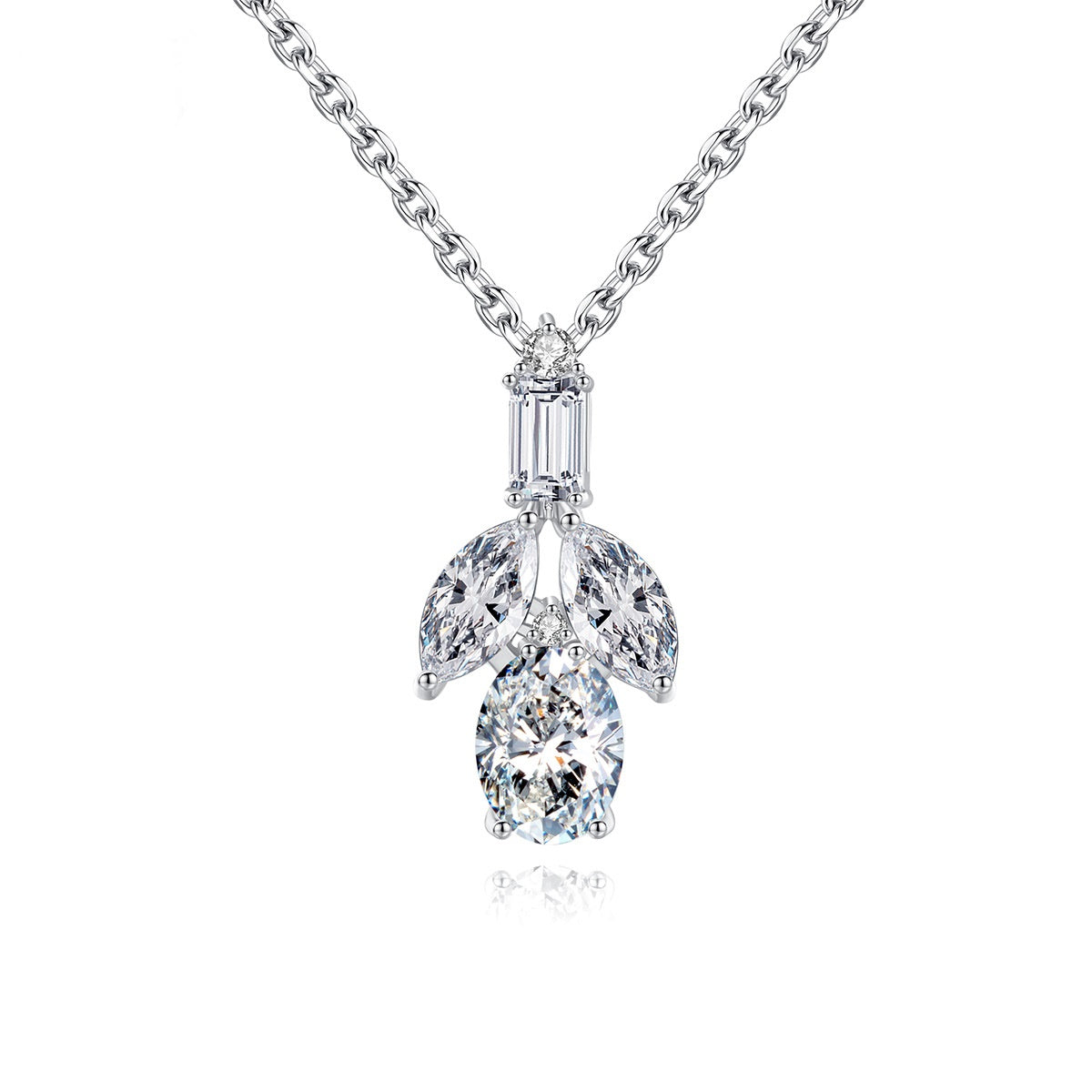 Marquise & Pear Cut Cubic Zirconia Pendant Necklace AAA2126