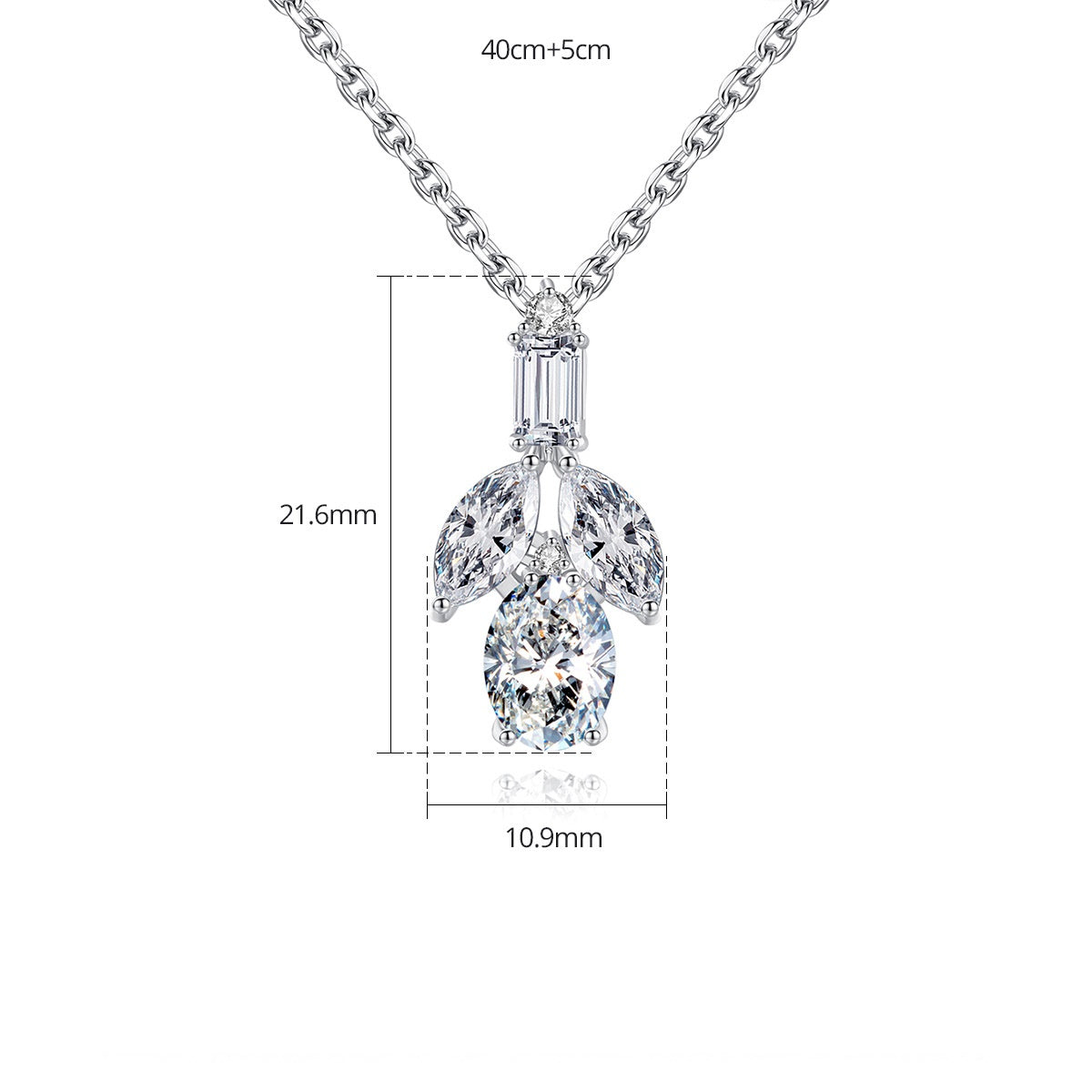Marquise & Pear Cut Cubic Zirconia Pendant Necklace AAA2126