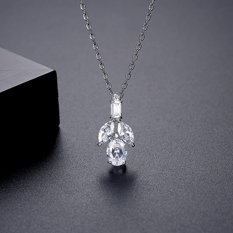 Marquise & Pear Cut Cubic Zirconia Pendant Necklace AAA2126