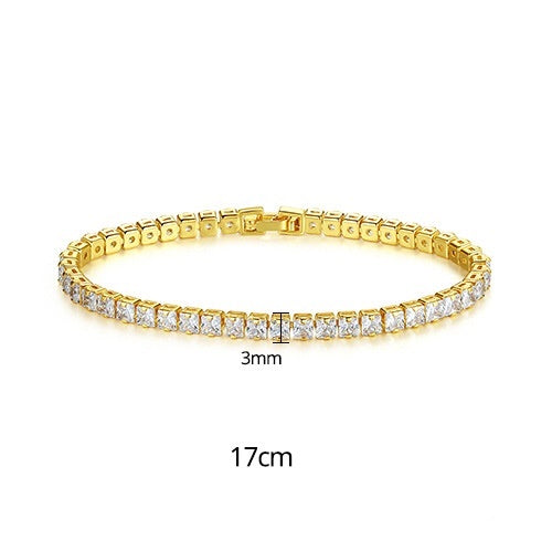 Gold Plated Cubic Zirconia Cupchain Tennis Bracelet AAA2224