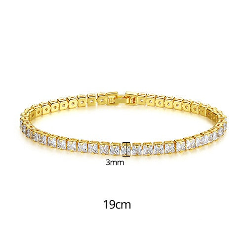 Gold Plated Cubic Zirconia Cupchain Tennis Bracelet AAA2224