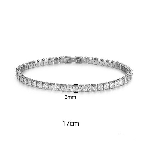 Gold Plated Cubic Zirconia Cupchain Tennis Bracelet AAA2224