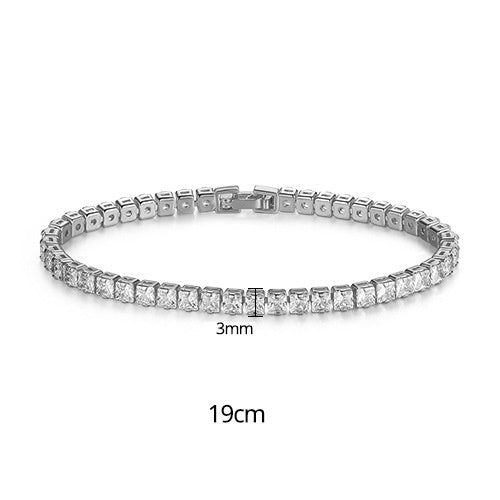 Gold Plated Cubic Zirconia Cupchain Tennis Bracelet AAA2224