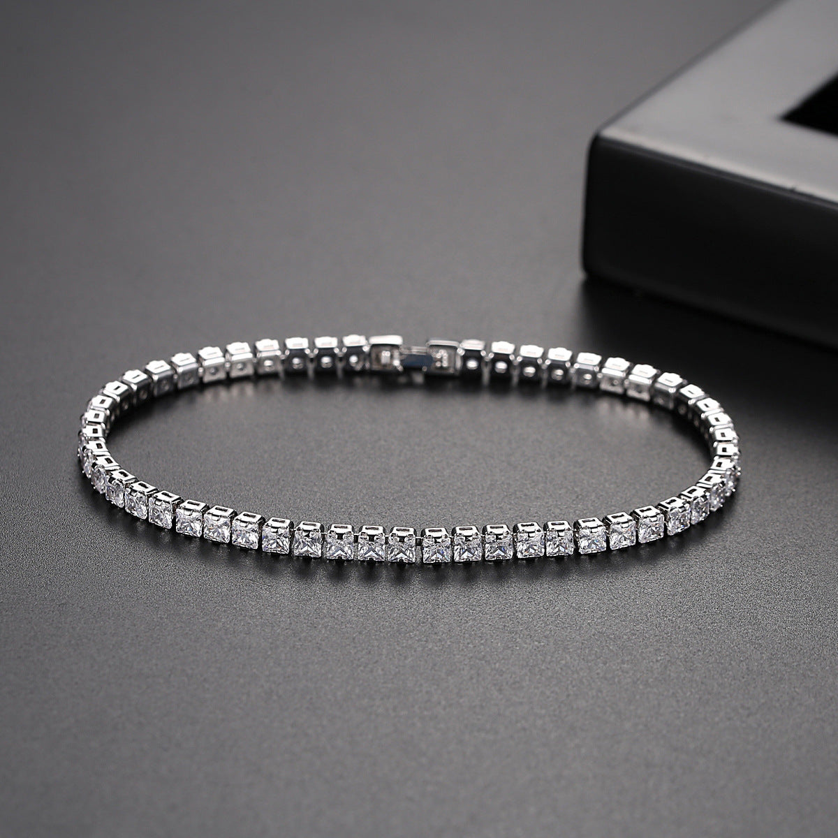 Gold Plated Cubic Zirconia Cupchain Tennis Bracelet AAA2224