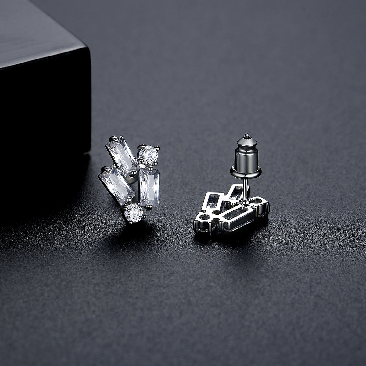 Minimalist Baguette Cubic Zirconia Stud Earrings AAA2262