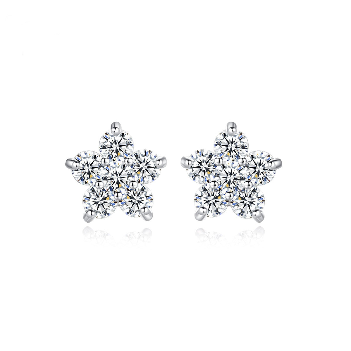 Star-Shape Cubic Zirconia Stud Earrings AAA2276